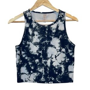 Balance Collection Black and White Tie-Dye Cropped Tanktop Size L